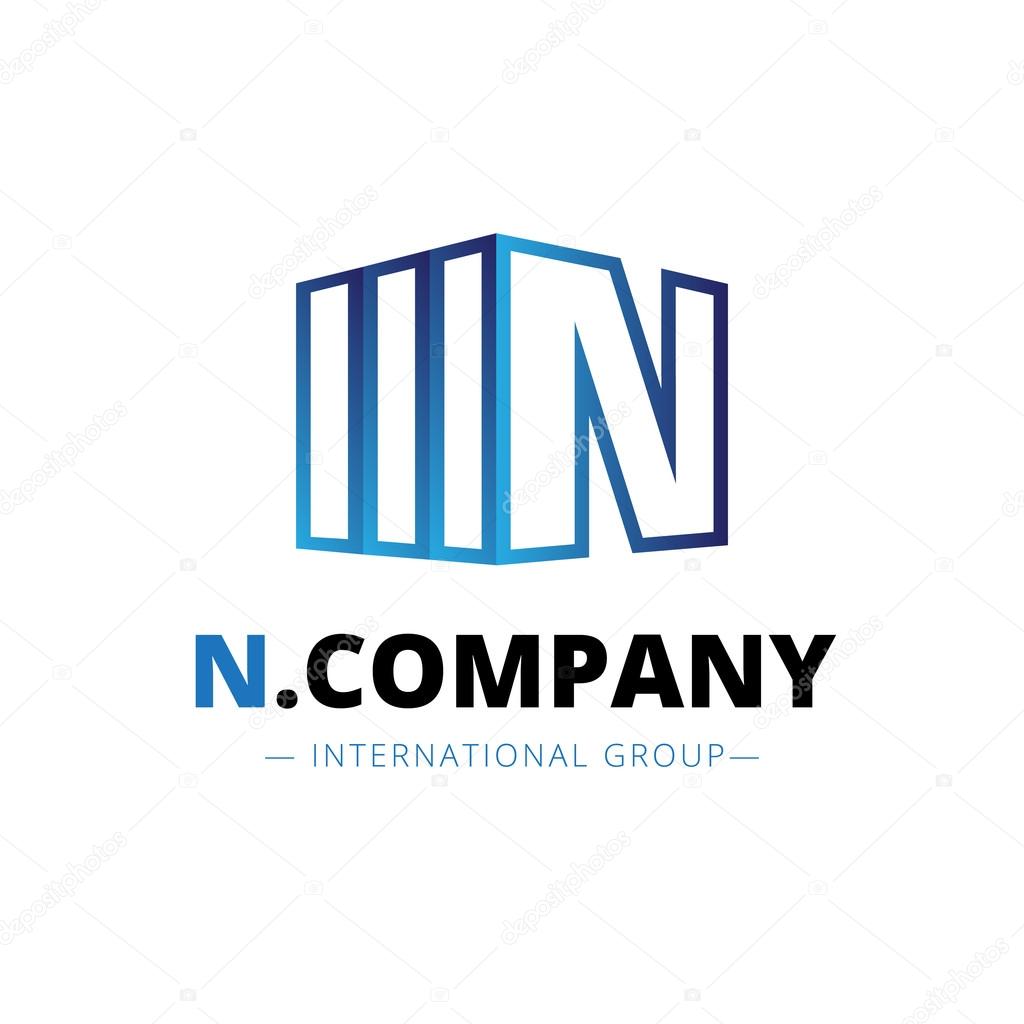 Vector modern isometric N letter logo. Brand sign