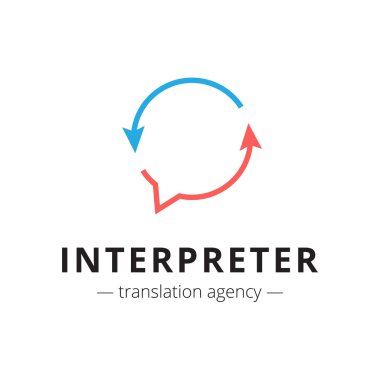 Vector creative translation agency logo clipart