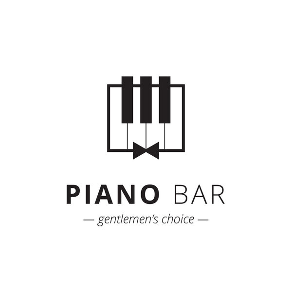 Vector minimalistic piano logo. Music sign