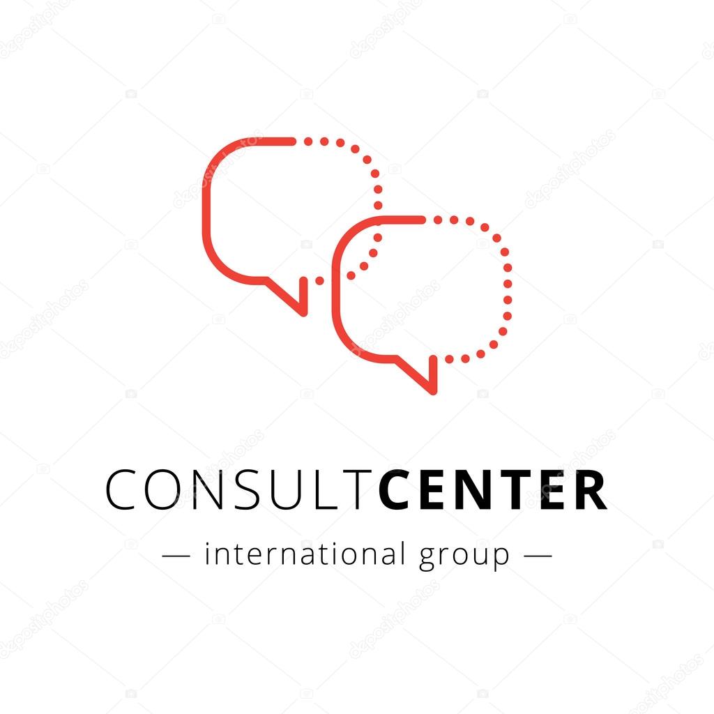Vector modern minimlistic speech bubbles logo. C letter brand symbol