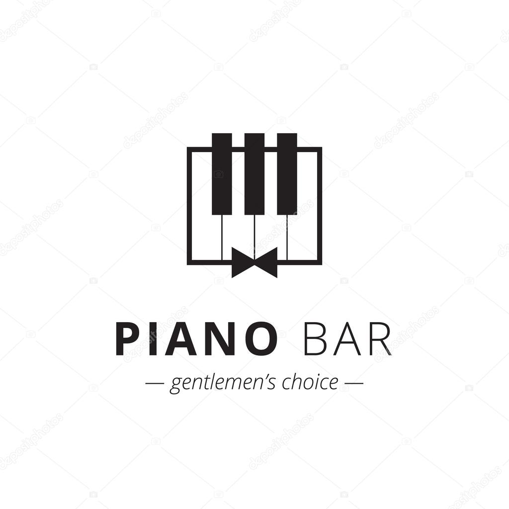Vector minimalistic piano logo. Music trendy symbol