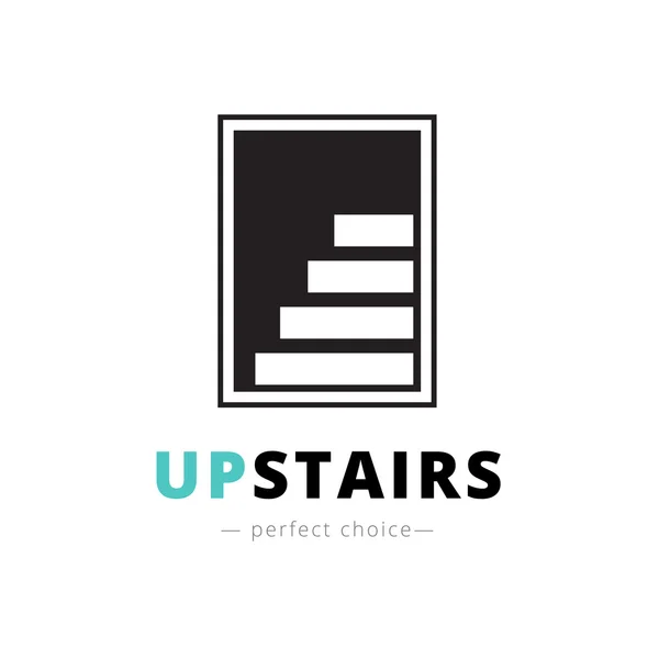 Vector negative space stairs logo. Brand sign — Stock Vector