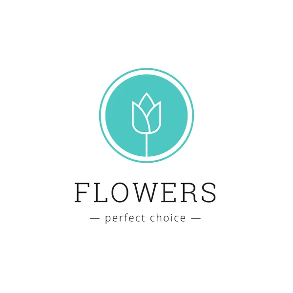 Vector minimalistic flower shop logo. Tulip brand sign — Stock Vector