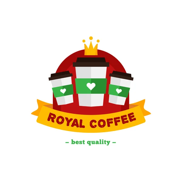 Vector plana moderna cafetería o café logotipo — Vector de stock
