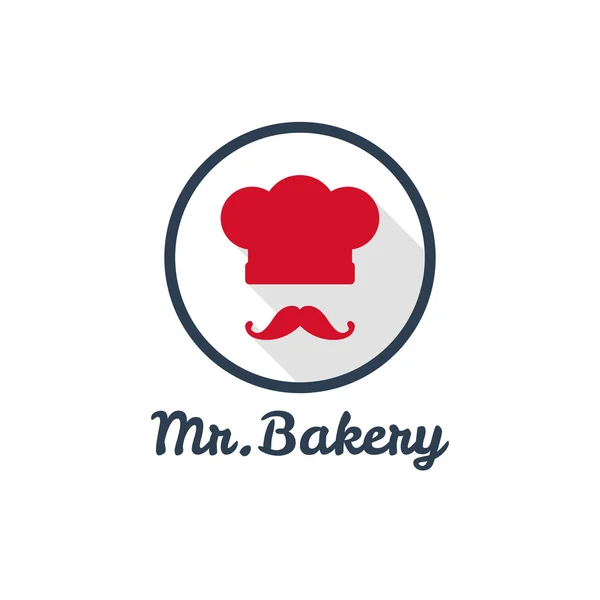 Διάνυσμα επίπεδη αρτοποιείο ή εστιατόριο μινιμαλιστική λογότυπο — Διανυσματικό Αρχείο
