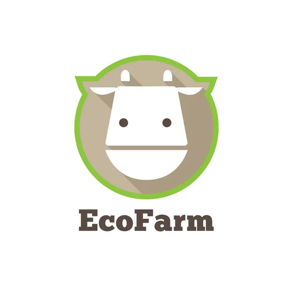 Vector plano moderno logotipo de vaca minimalista. Signo de productos agrícolas — Archivo Imágenes Vectoriales