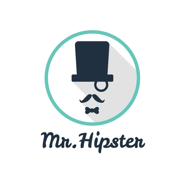 Vector moderno logotipo de cara plana hipster para tienda de ropa o cafetería, bar — Vector de stock