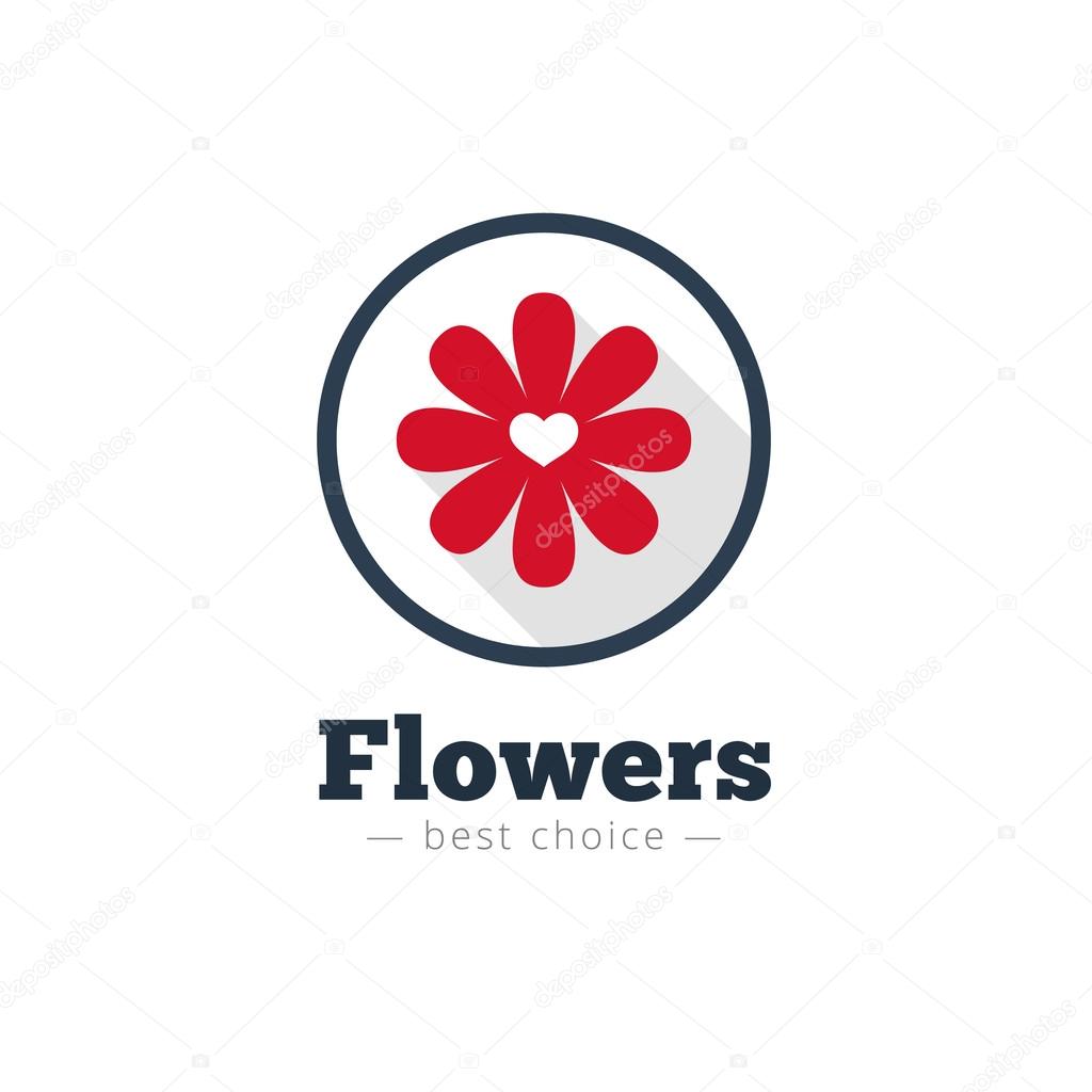 Vector modern flat minimalistic flower shop brand sign