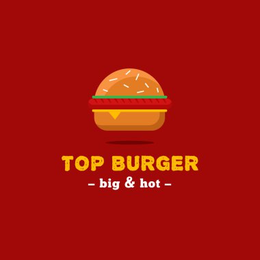 Vektör parlak burger Restoran logosunu görmeniz gerekir. Marka işareti