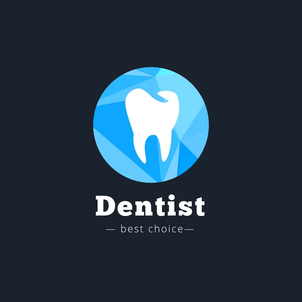 Vektör modern poligonal diş Kliniği logosu — Stok Vektör