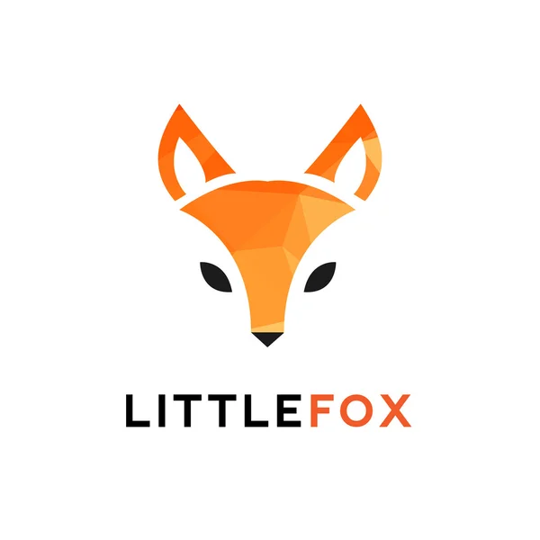 Vector trendy minimalistic red fox head logo in polygonal style — Stock Vector