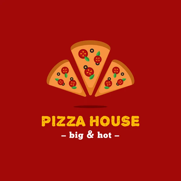 Vector logotipo do restaurante pizza brilhante. Sinal de marca — Vetor de Stock