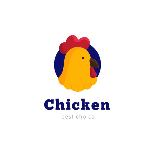 Vector bright chicken head logo. — Stock Vector