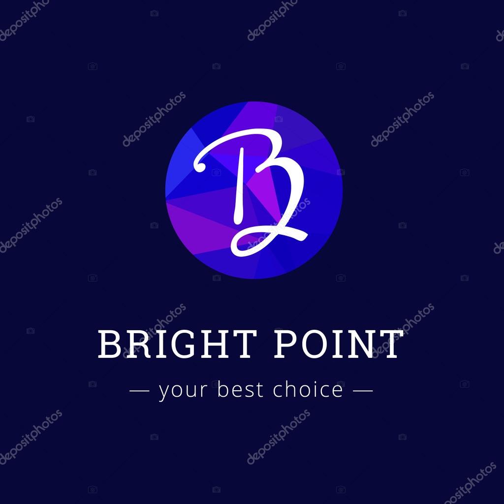 Vector polygonal style elegant B letter logo. Brand sign