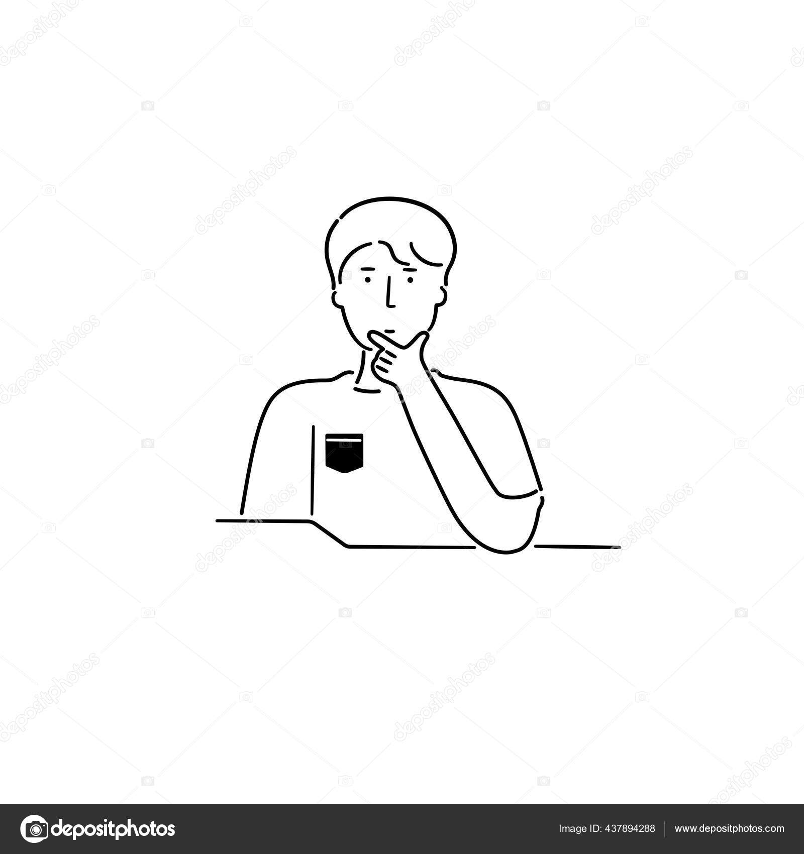 Orang Itu Berpikir Pada Sesuatu Dan Mencoba Untuk Menemukan Solusi Stok Vektor Chaime 007hotmailcoth 437894288