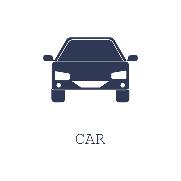 Значок Автомобиля Белом Фоне Векторная Иллюстрация Плоском Дизайне Мультфильма Транспортный — стоковый вектор