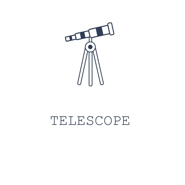 Icona Del Telescopio Sfondo Bianco Illustrazione Vettoriale Disegno Del Fumetto — Vettoriale Stock