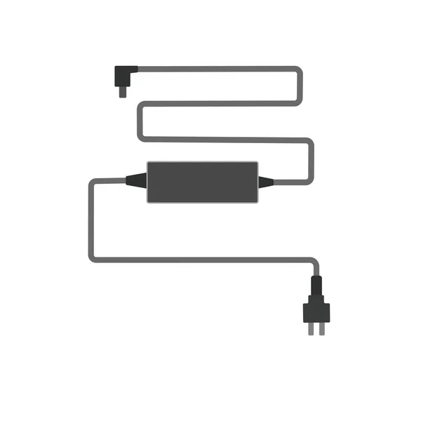 Connexion Charge Alimentation Ordinateur Portable Conception Vectorielle Silhouette Chargeur Pour — Image vectorielle