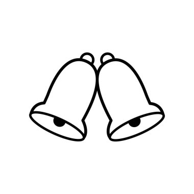 Beyaz arka planda çan simgesi. Çizgi film tasarımında vektör çizimi. Web sitesi, afiş, poster ve uygulama için kullan. 