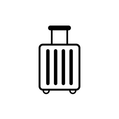 Beyaz arka planda bavul. Çizgi film tasarımında vektör çizimi. Web sitesi, afiş, poster, grafik, uygulama için kullan. Çanta.. 