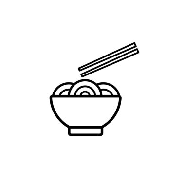 Beyaz arkaplanda erişte simgesi. Çizgi film tasarımında vektör çizimi. Web sayfası, poster, afiş, grafik, uygulama için kullan. 