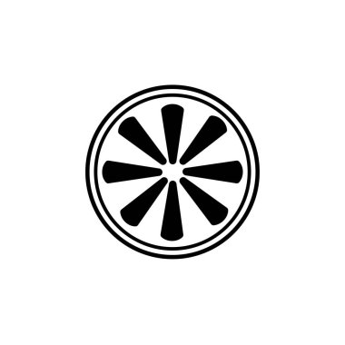 Beyaz arkaplanda turuncu simge. Çizgi film tasarımında vektör çizimi. Web sitesi, afiş, poster ve grafik için kullan. 