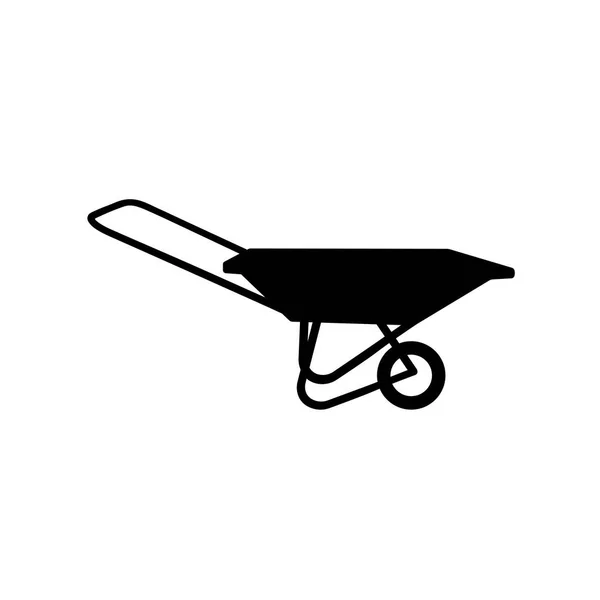 Wheelbarrow Icon White Background Silhouette Vector Design — Stock Vector