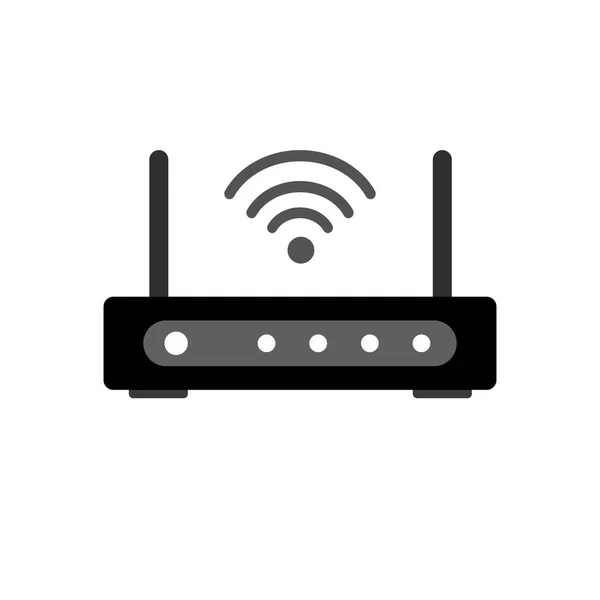 Router Wifi Symbol Auf Weißem Hintergrund Vektorillustration Flachen Cartoon Design — Stockvektor