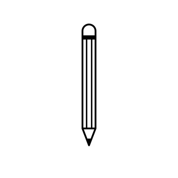 Pencil Lotus Icon White Background Vector Illustration Flat Cartoon Design — Stock Vector