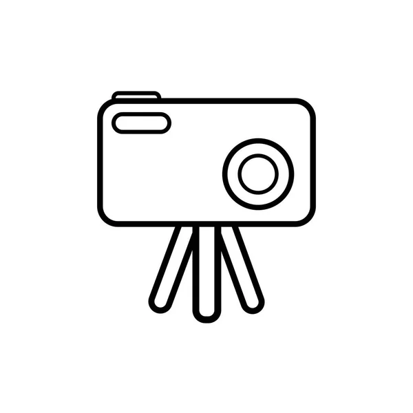 Κάμερα Τρίποδο Εικονίδιο Λευκό Φόντο Εικονογράφηση Διάνυσμα Επίπεδη Σχεδίαση Κινουμένων — Διανυσματικό Αρχείο