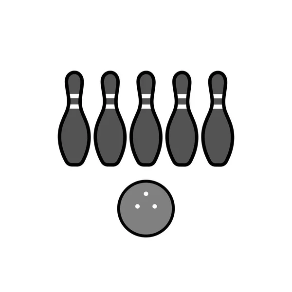 Bowling Pictogram Witte Achtergrond Vector Illustratie Platte Cartoon Ontwerp — Stockvector