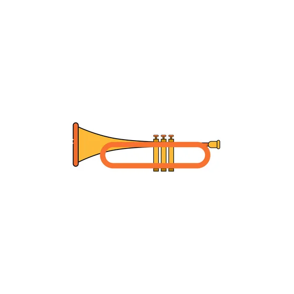 Trompete Isoliertes Symbol Auf Weißem Hintergrund Vektorillustration Flachen Cartoon Design — Stockvektor
