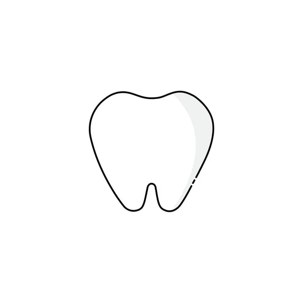 Teeth Icon White Background Vector Illustration Flat Cartoon Design Tooth — Stock Vector