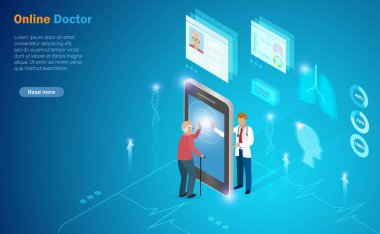 Sanal çevrimiçi doktor. Son sınıf öğrencisi, hastanın tıbbi kayıtları ile Doktor 'a çevrimiçi bağlanıyor. Gelecekteki yenilik teknolojisi sağlık hizmetlerinde akıllı çözümler geliştiriyor. 