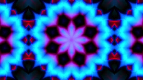 Abstraktes Kaleidoskop Hintergrund Mit Floralen Mustern — Stockvideo