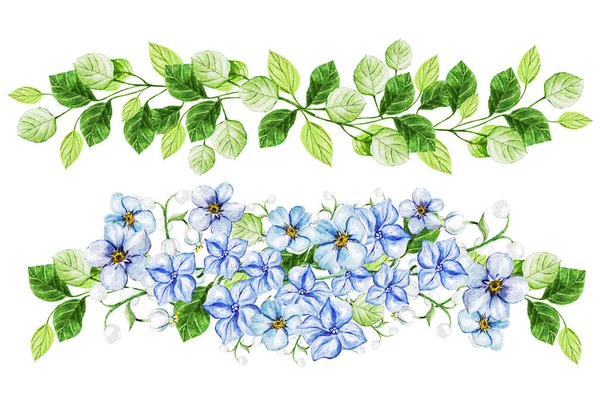 Blauw Vergeet Niet Lente Bloemen Boeket Voor Bruiloft Decoratief Element — Stockfoto