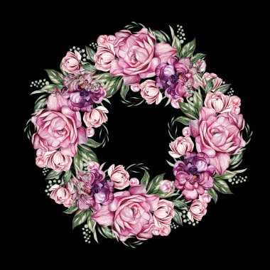 Şakayıklı kart, tebrik kartı, düğün davetiyesi, doğum günü ve diğer tatil ve yaz arkaplanı olarak kullanılabilir. Suluboya çizimi