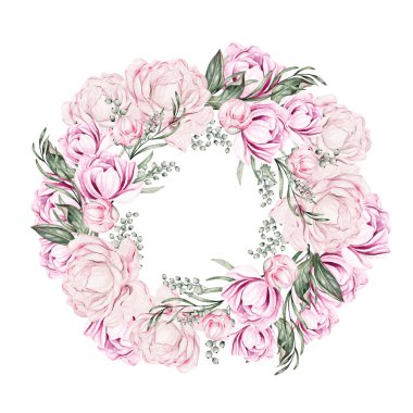 Şakayıklı kart, tebrik kartı, düğün davetiyesi, doğum günü ve diğer tatil ve yaz arkaplanı olarak kullanılabilir. Suluboya çizimi