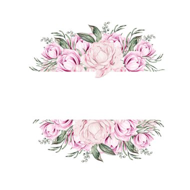 Şakayıklı kart, tebrik kartı, düğün davetiyesi, doğum günü ve diğer tatil ve yaz arkaplanı olarak kullanılabilir. Suluboya çizimi