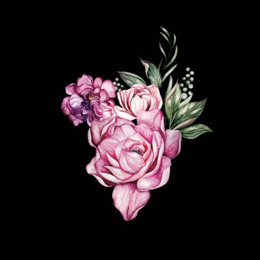 Şakayıklı kart, tebrik kartı, düğün davetiyesi, doğum günü ve diğer tatil ve yaz arkaplanı olarak kullanılabilir. Suluboya çizimi