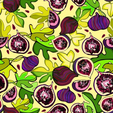 görüntü meyve incir ile kesintisiz renkli desen