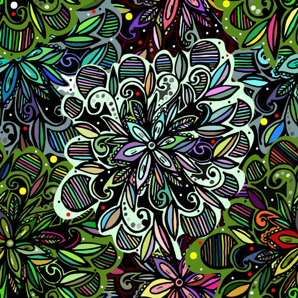 抽象的な花ベクターのシームレス テクスチャ — ストックベクタ