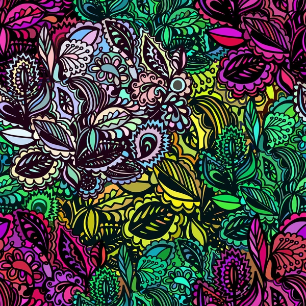 Textura sem costura vetorial com flores abstratas —  Vetores de Stock