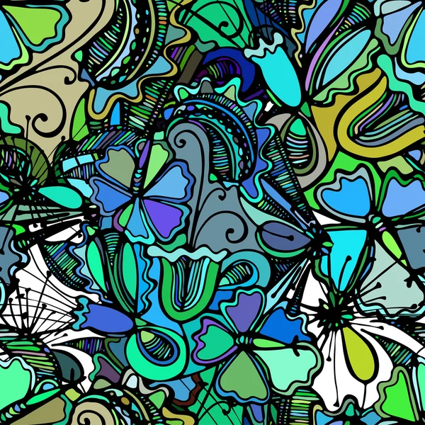 Vector naadloze textuur met abstracte bloemen — Stockvector