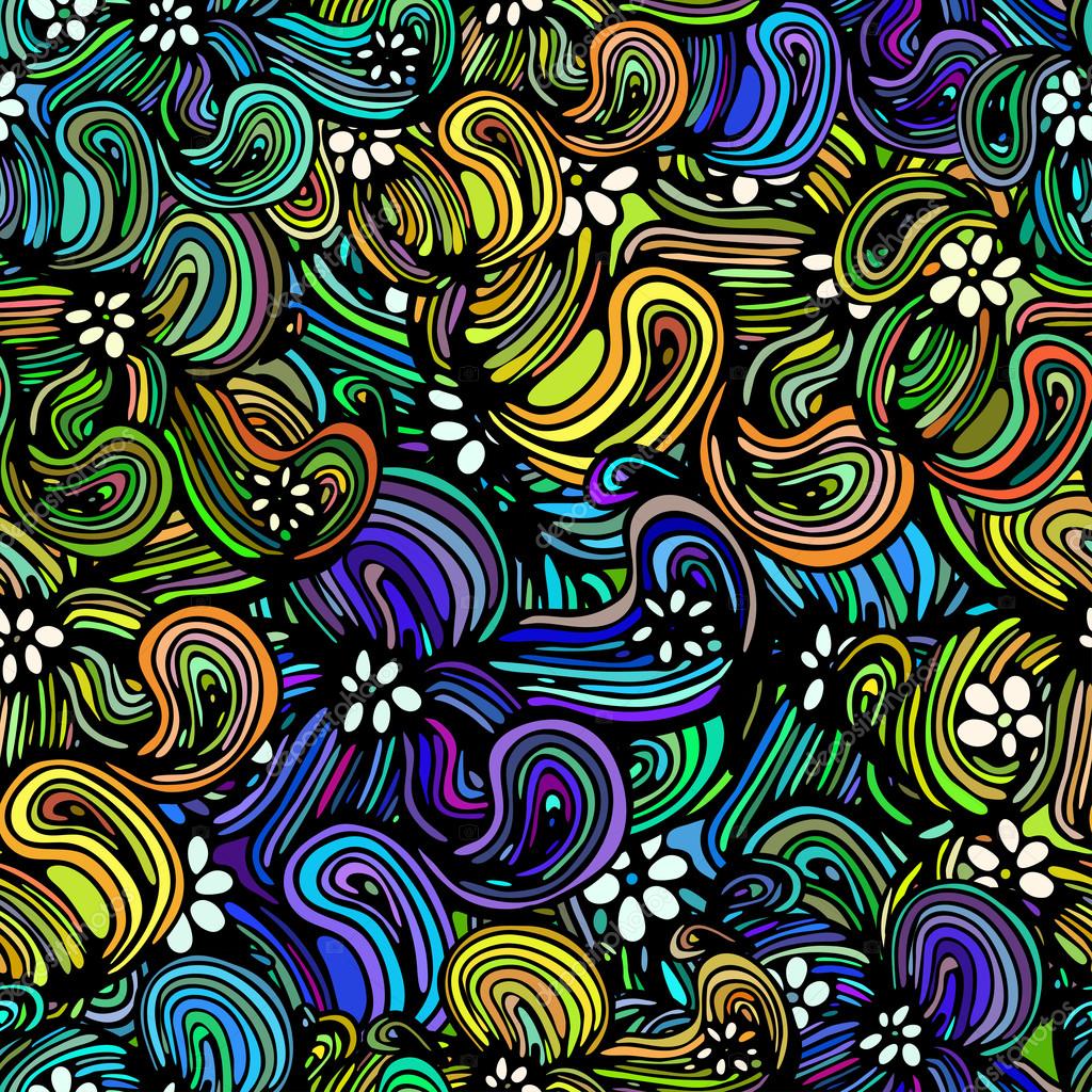 Illustrazioni con le onde del mare astratta colorati disegnati a mano disegno astratto sfondo di onde — Vettoriali di knopazyzy