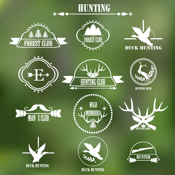 Hunting club etikett avhemligade. Vektor. — Stock vektor