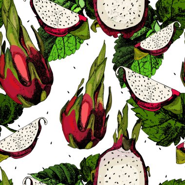 Sulu meyve Pitahaya beyaz izole..