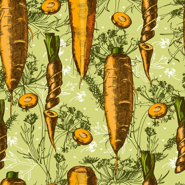 Hermoso patrón con zanahoria — Vector de stock