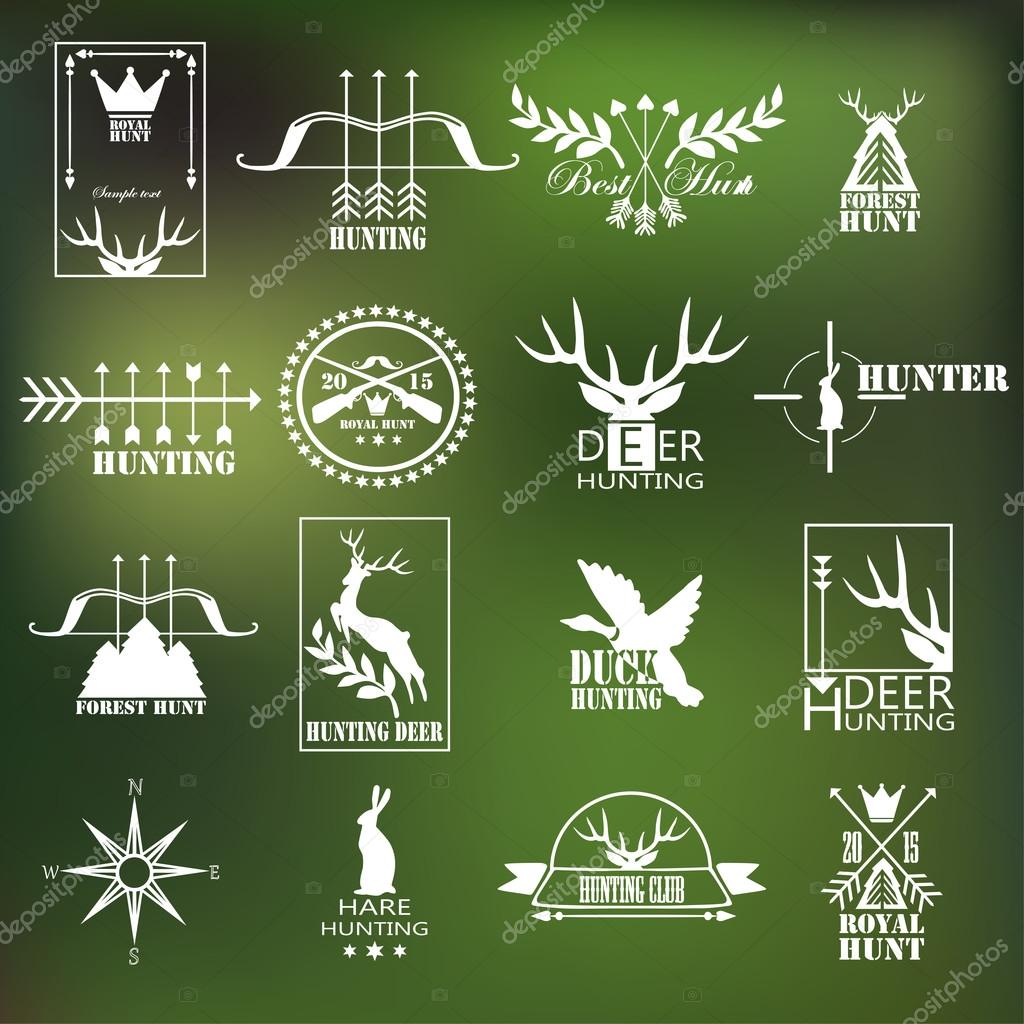 Hunting club label collecton. Vector.  Elements and labels design.