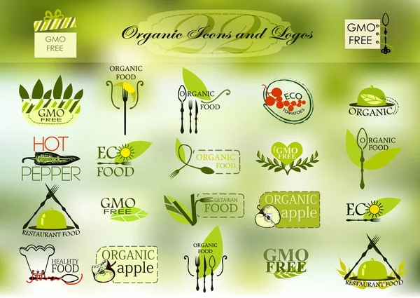 Iconos y logotipos orgánicos para su diseño — Archivo Imágenes Vectoriales